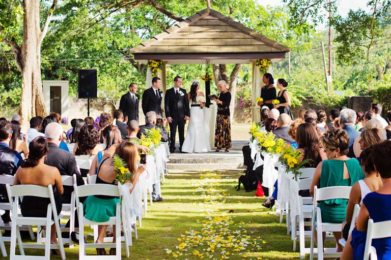 Wedding in the Ceremony Garden at Drew Manor